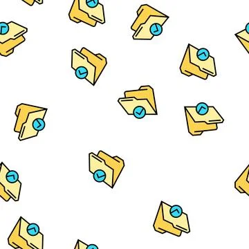 Open folder vector seamless pattern 스톡 일러스트