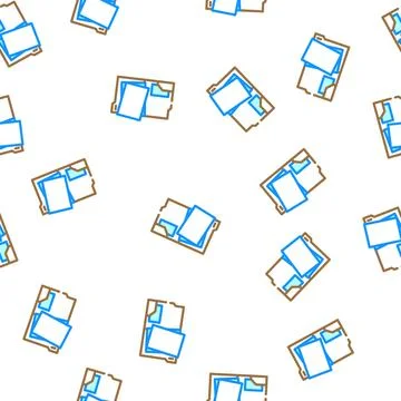 Open folder vector seamless pattern Stock Illustration