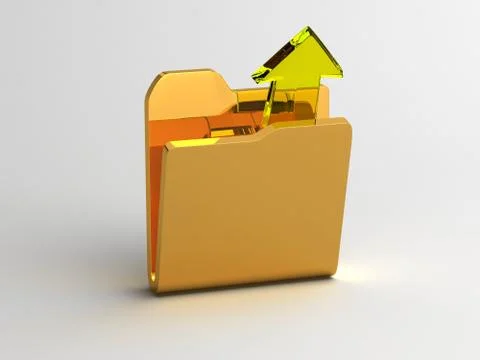 Open the folder on a white background 3D render Stock Illustration