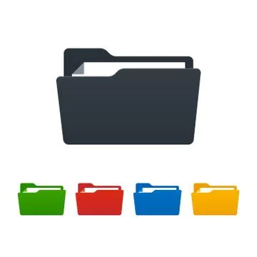 Open folders with documents on white background. Isolated vector illustration Stock Illustration