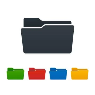 Open folders on white background. Isolated vector illustration. Stock Illustration