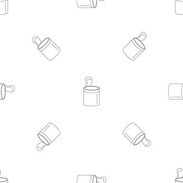 Open food can pattern seamless Stock Illustration