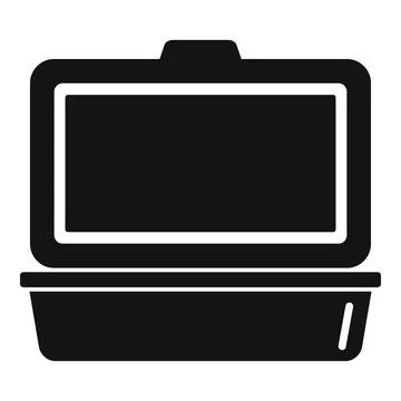 Open food container icon, simple style Stock Illustration
