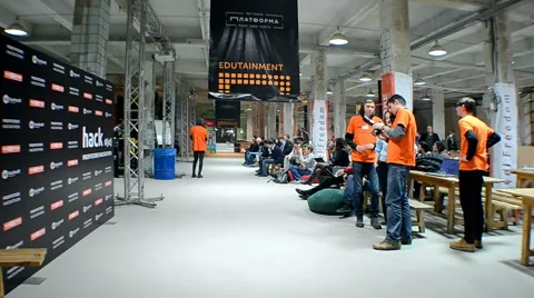 Open free Proffstore Hackathon in Kiev, Ukraine. 스톡 동영상 60718786
