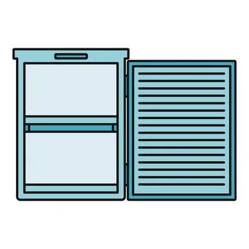 Open freezer appliance icon symbolizing food storage Stock Illustration