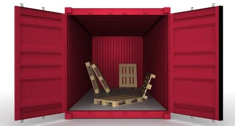 Open freight container Stock-Illustration