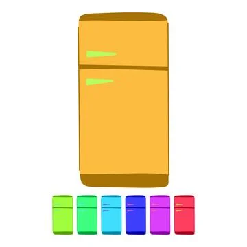 Open fridge vector cartoon graphic Stock Illustration