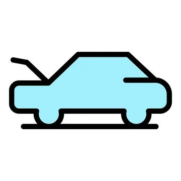Open front dashboard icon color outline vector Stock Illustration