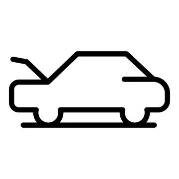 Open front dashboard icon, outline style Stock Illustration