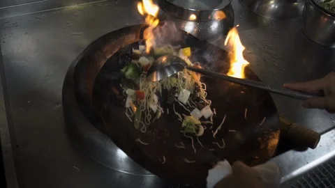 Open frying pan in a kitchen Video stock 109531959