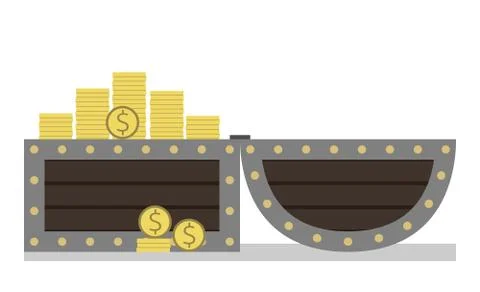 Open full chest isolated Stock Illustration