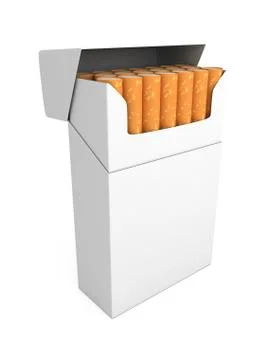 Open full pack of cigarettes isolated Stock Illustration