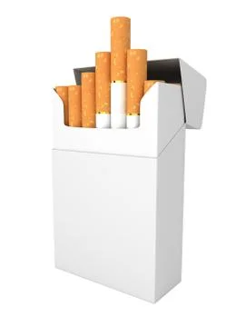 Open full pack of cigarettes isolated Stock Illustration