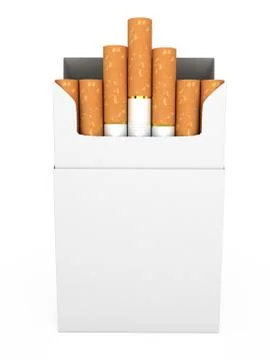 Open full pack of cigarettes isolated Stock Illustration