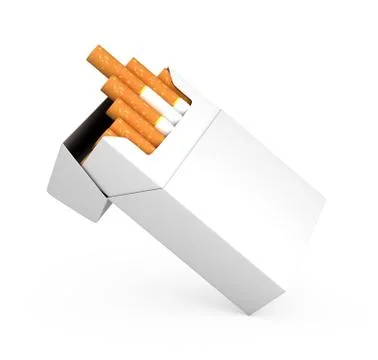 Open full pack of cigarettes isolated Stock Illustration