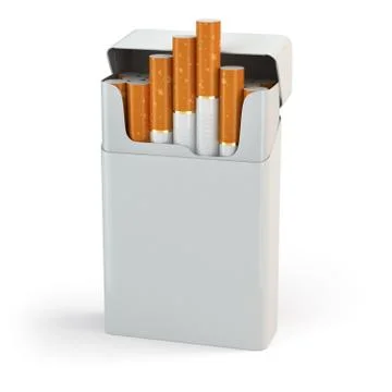 Open full pack of cigarettes isolated on white background Stock Illustration