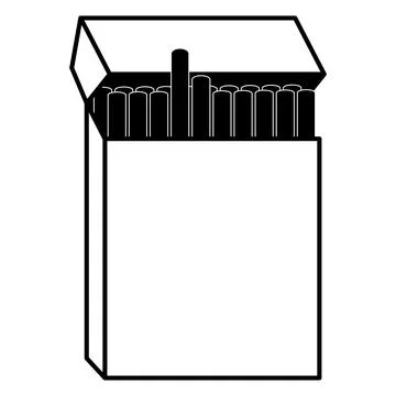 Open full pack with cigarettes isolated on white. Icon or design element. Stock Illustration