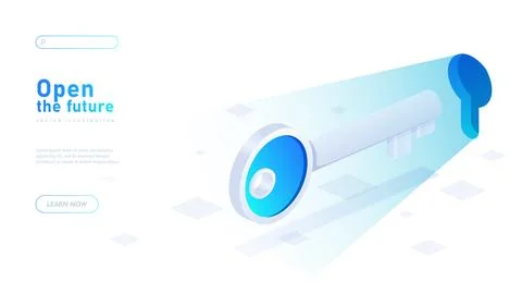 Open future white poster vector Stock Illustration