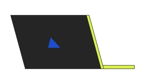 Open gaming laptop back view flat line color isolated vector object 스톡 일러스트