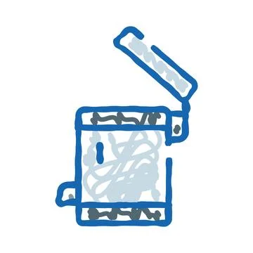 Open garbage bin with full contents Stock Illustration