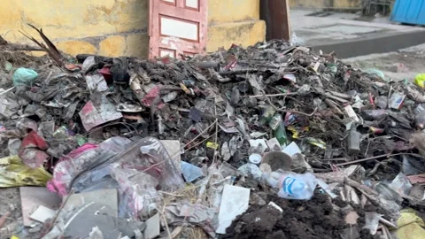 Open Garbage Dump in Residential Area Видео 323105046