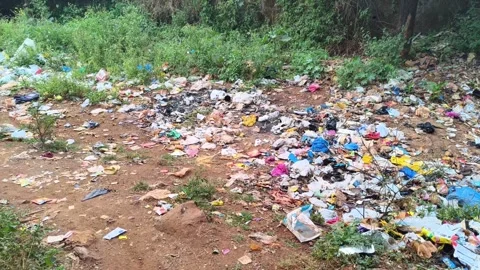 Open Garbage Dump in Rural Area Stock Footage 322083579