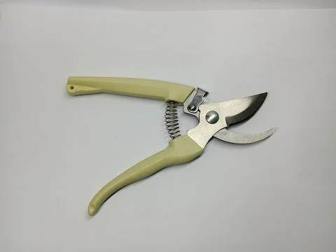 Open garden pruning shears isolated on white background Stock Photos