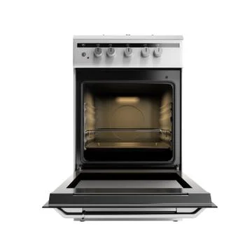 Open gas stove 3d render isolated no shadow Stock Illustration