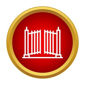 Open gate icon symbolizing entry or accessibility Stock Illustration