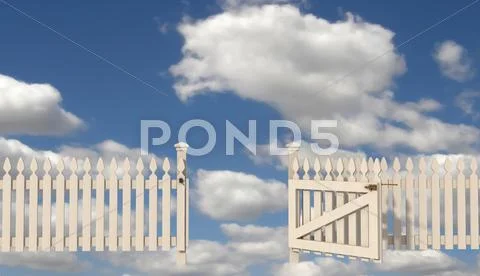 Open gate to paradise Stock Illustration