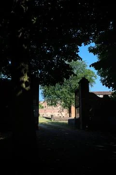 Open gate of a park Stock Photos