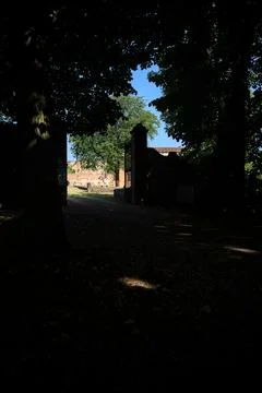 Open gate of a park Stock Photos