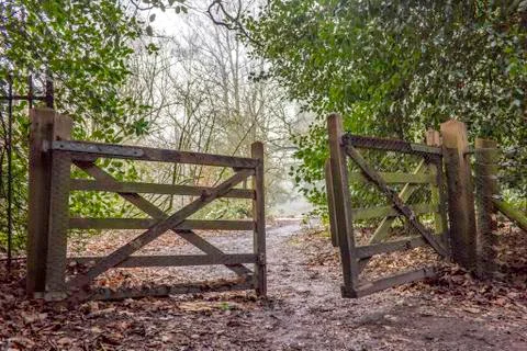Open gate Stock Photos