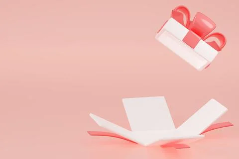 Open gift box, 3d unfolded present Stock Illustration