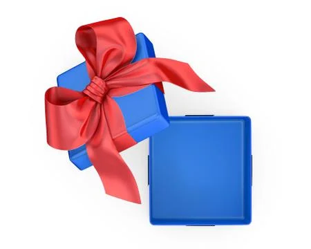 Open gift box with bow Illustration