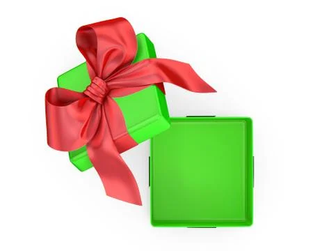 Open gift box with bow Stock Illustration