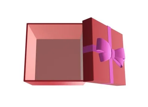 Open gift box with a bow Stock Illustration