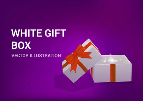 Open gift box with bright rays of light Stock Illustration