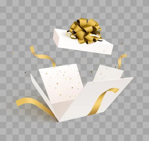 Open gift box with confetti Stock Illustration