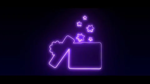 Open gift box in highlight and glow effect mp4 video Stock Illustration