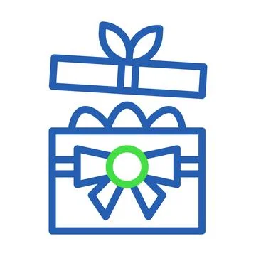 Open gift box icon. Concept of surprise, celebration, and present. Stock Illustration