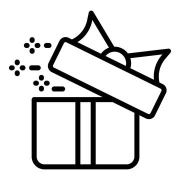 Open gift box icon outline vector. Present giftbox Stock Illustration