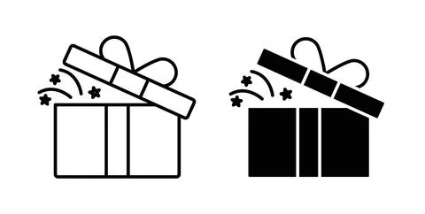 Open gift box icon vector art Illustrations Stock Illustration