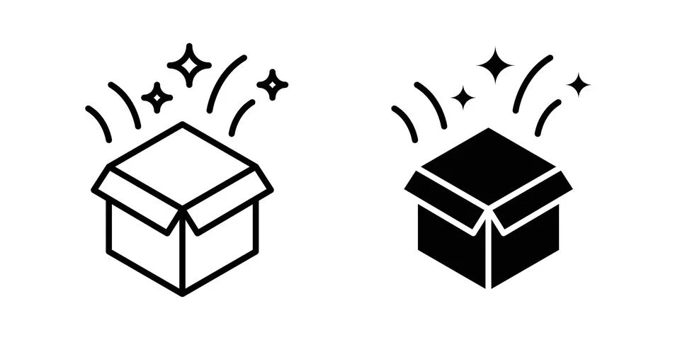 Open gift box icon vector, illustration icon set Stock Illustration