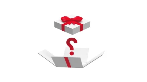 Open gift box with question mark in 3D animation. Stock Footage 338287063