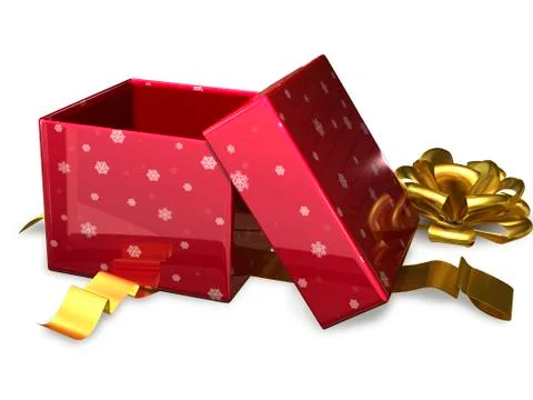 Open gift box red Stock Illustration