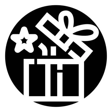 Open gift box releasing star surprise icon Stock Illustration