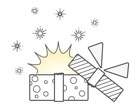 Open Gift Box With Ribbon And Bow. Surprise, Joy, Wow. Gift For Christmas, Ne Stock Illustration