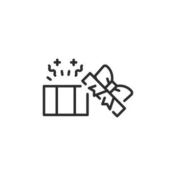 Open Gift Box with Sparkles Icon Stock Illustration