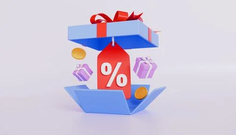 Open gift box surprise, loyalty program and get rewards, earn point concept Stock Illustration